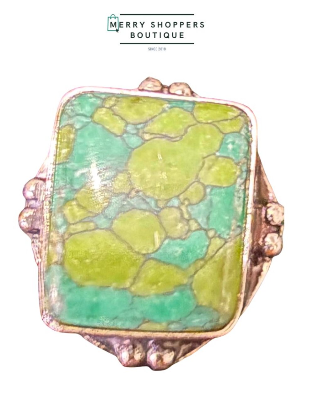 Gaspeite Sterling Silver Ring